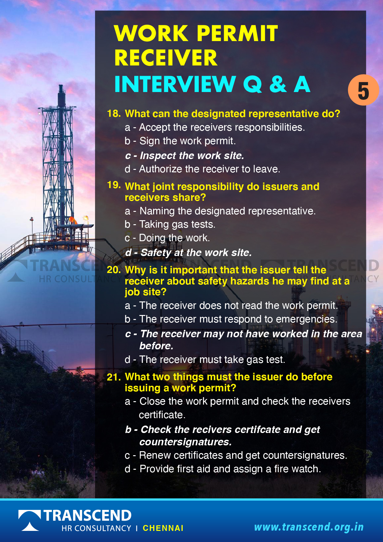Work Permit Receiver Interview Question and Answers Transcend Group